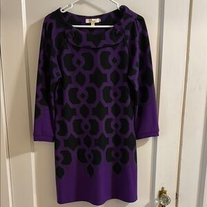 Purple and Black Geometric Dress